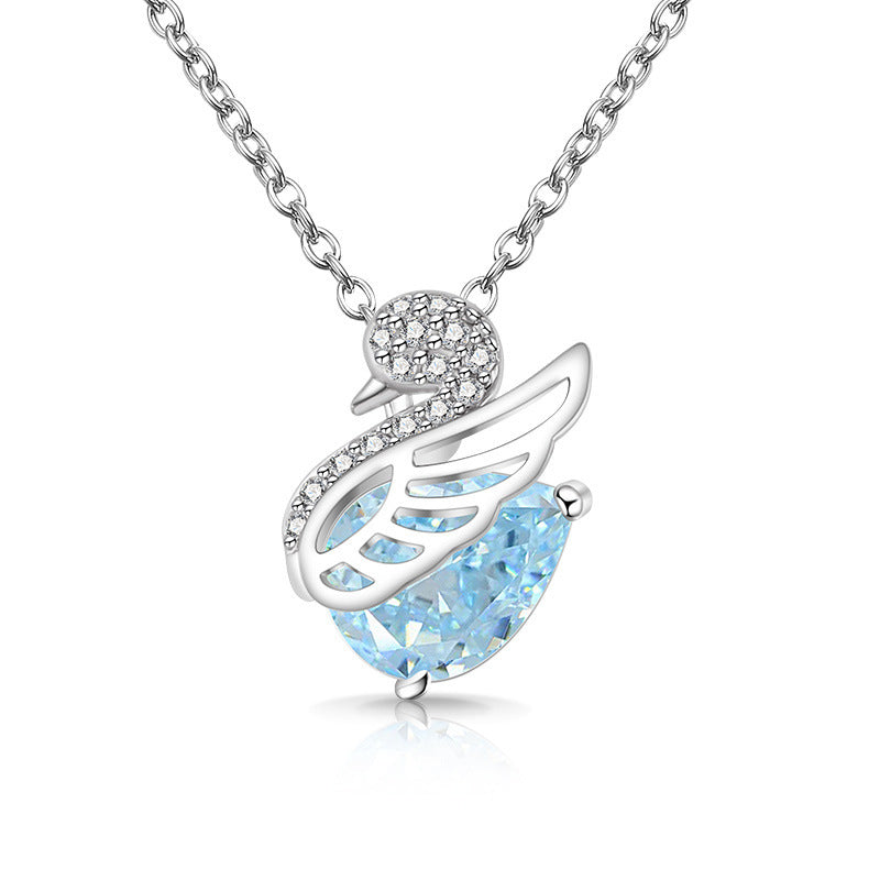 Swan Lake Teardrop Pendant Necklace