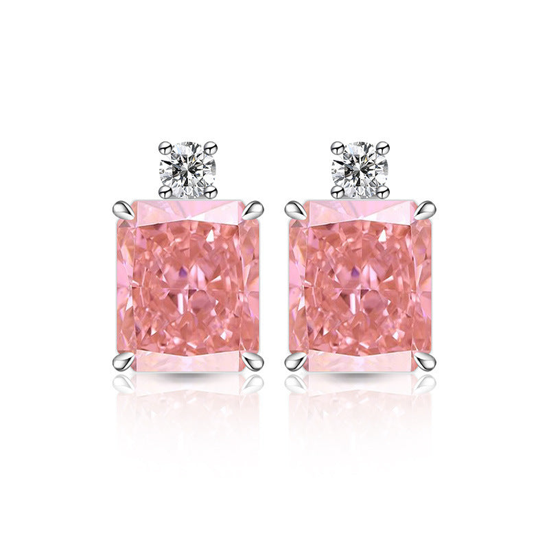 Radiant-Cut Two-Stone Stud Earrings