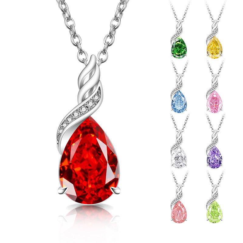 Celestial Swirl Teardrop Necklace