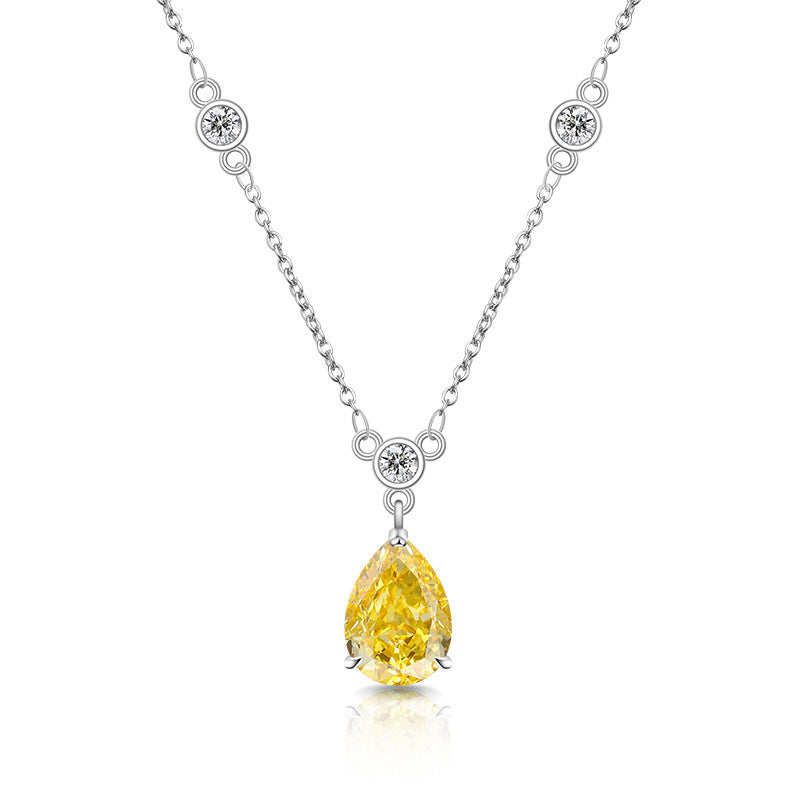 Teardrop Necklace with Sparkling 5A Cubic Zirconia