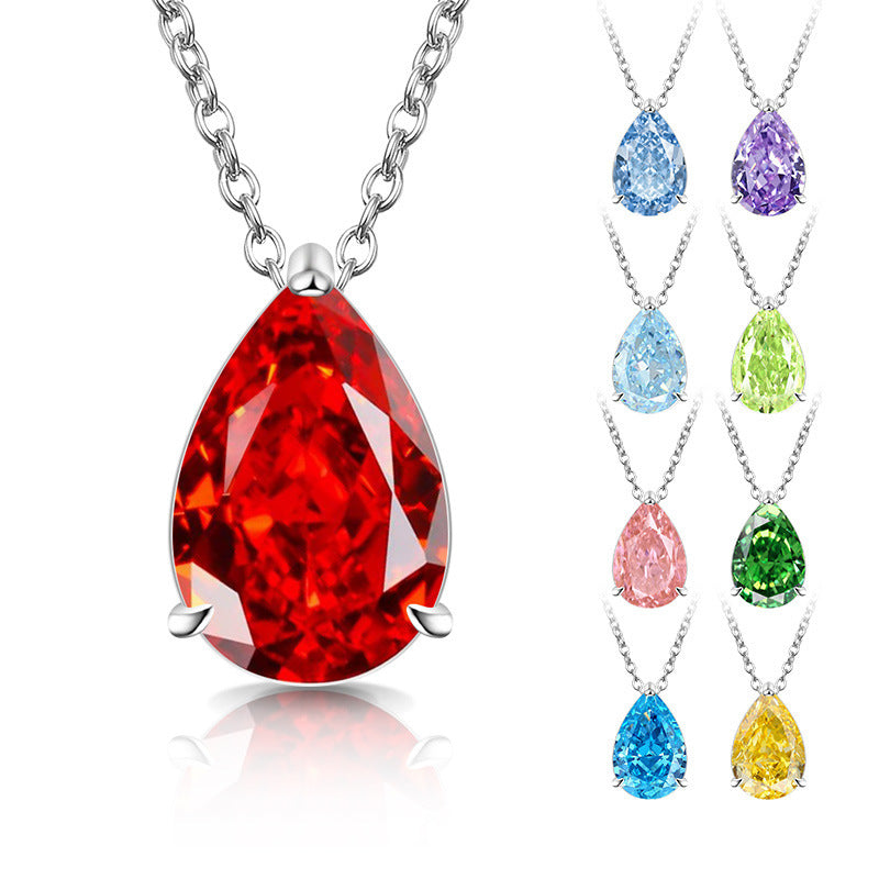 Classic Teardrop Gemstone Necklace for Women