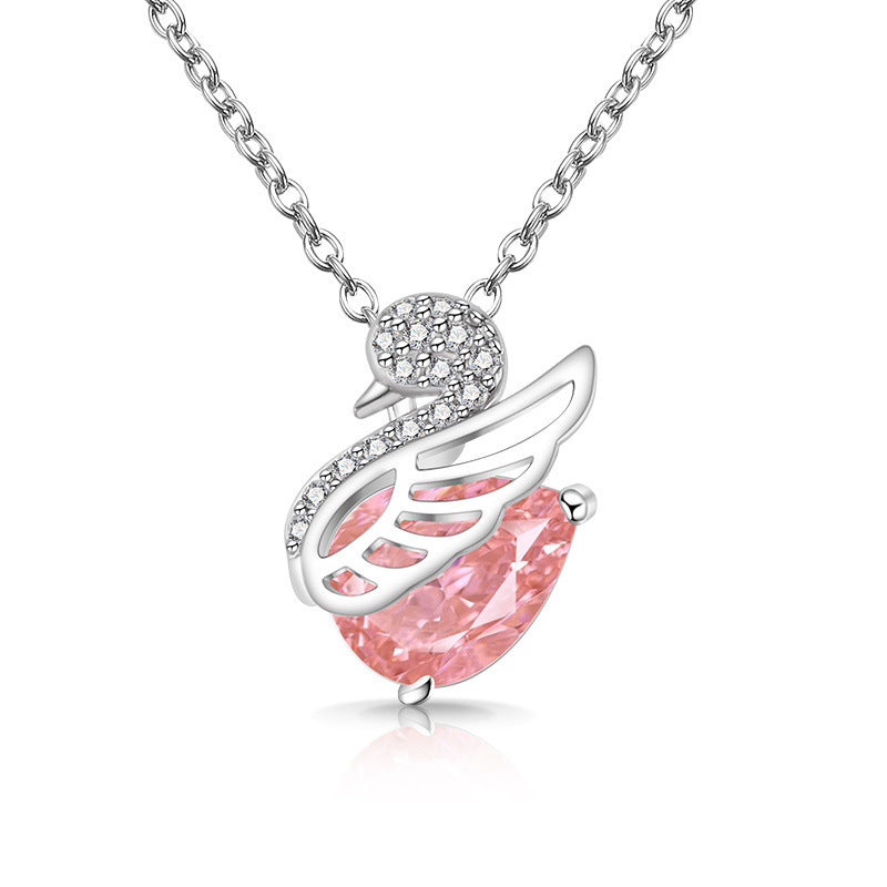 Swan Lake Teardrop Pendant Necklace
