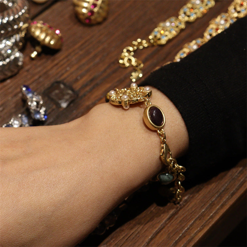 Boho Vintage Floral Filigree Natural Stones Vacation Matching Set