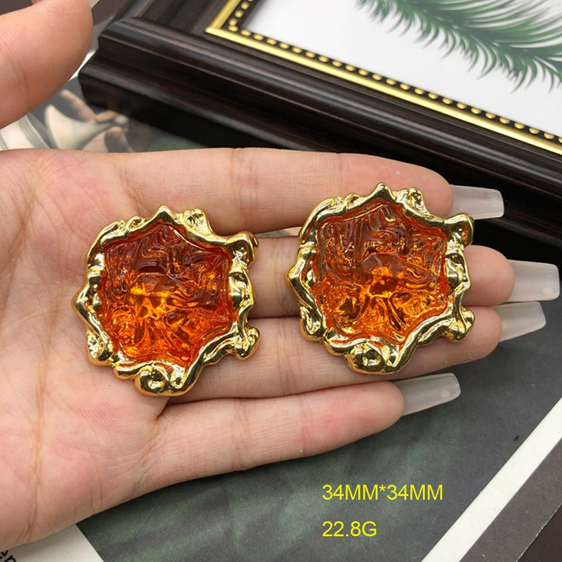 Vintage Lava Jelly Amber Glow Jewelry Set