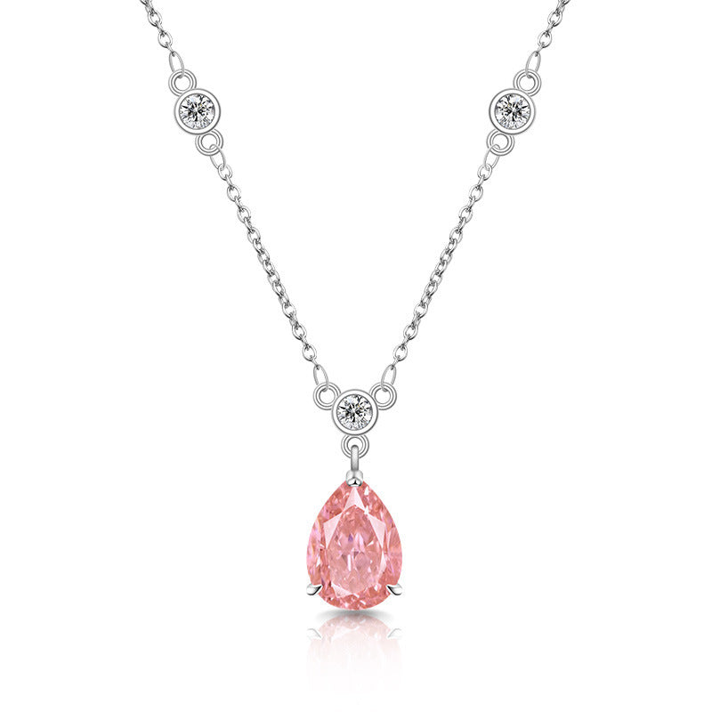 Teardrop Necklace with Sparkling 5A Cubic Zirconia