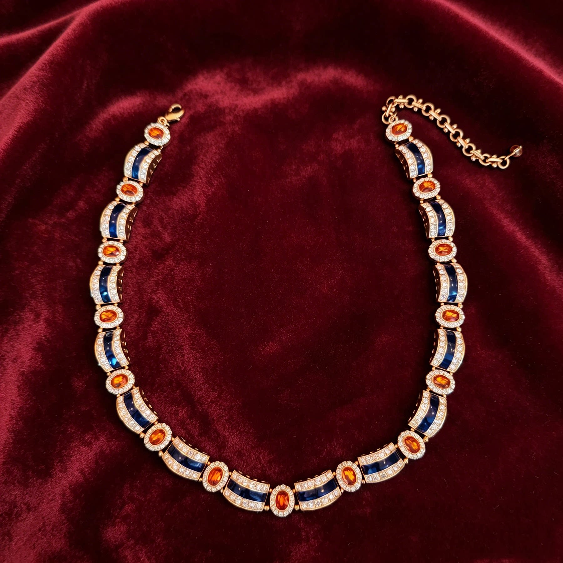 Art Deco Curved Link Statement Jewelry Set