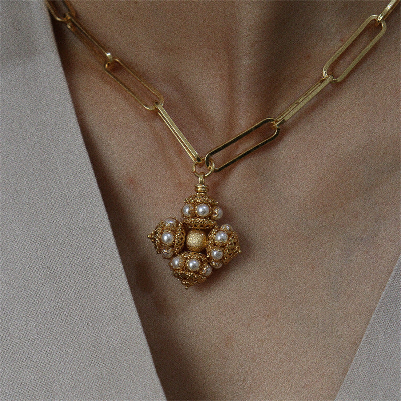 Byzantine Revival Filigree Art Glass Jewelry Set