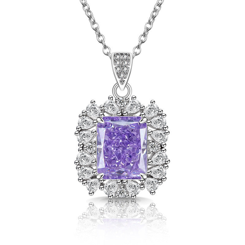 Royal Empress Radiant-Cut Pendant Necklace for Women