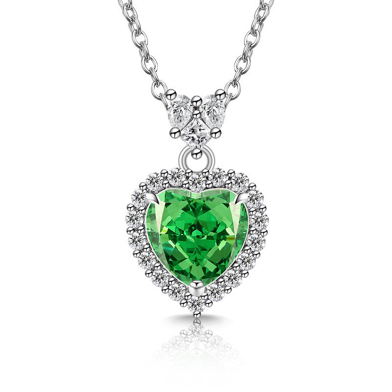 Double Heart Halo Pendant Necklace