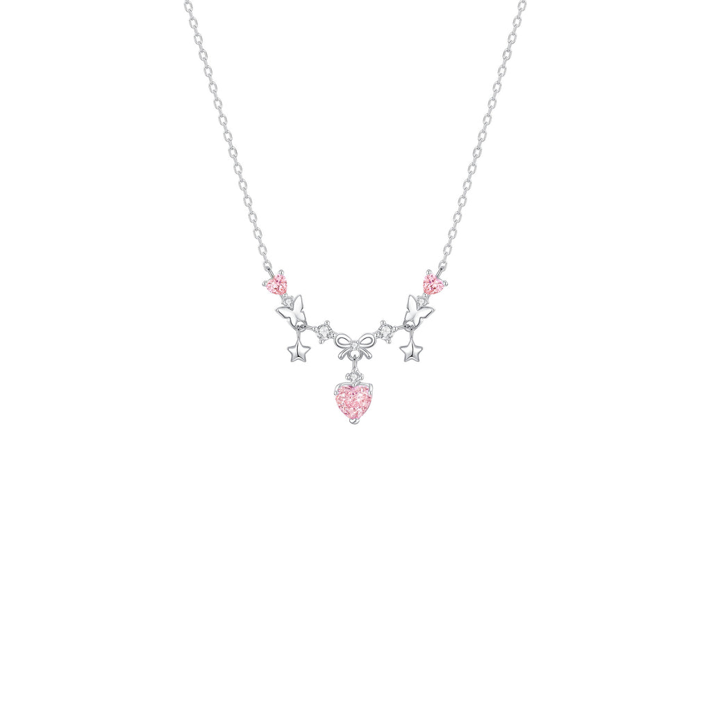 925 Sterling Silver Sweetheart Bow Necklace
