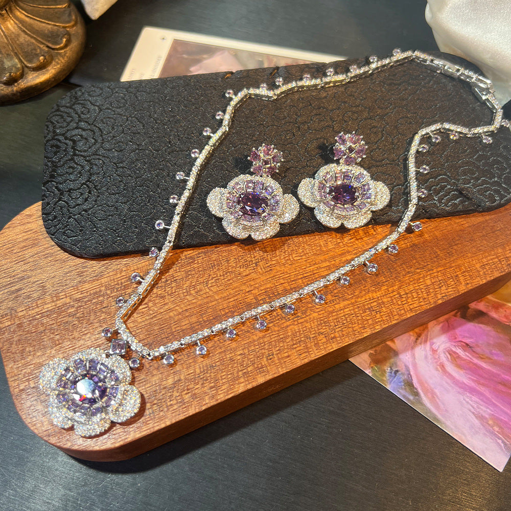 Couture Camellia Gemstone-Tone Wedding Jewelry Set
