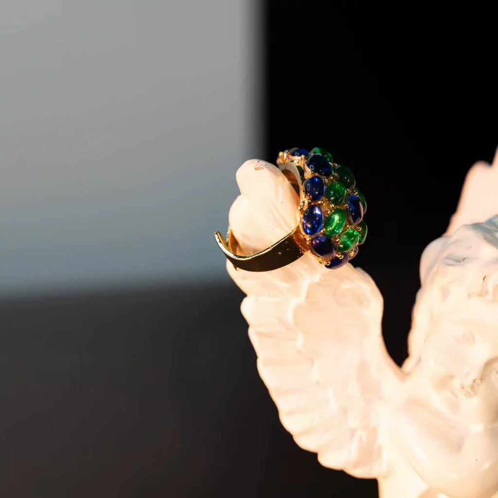 1980s Statement Jewel-Tone Tubogas Choker & Earring Parure
