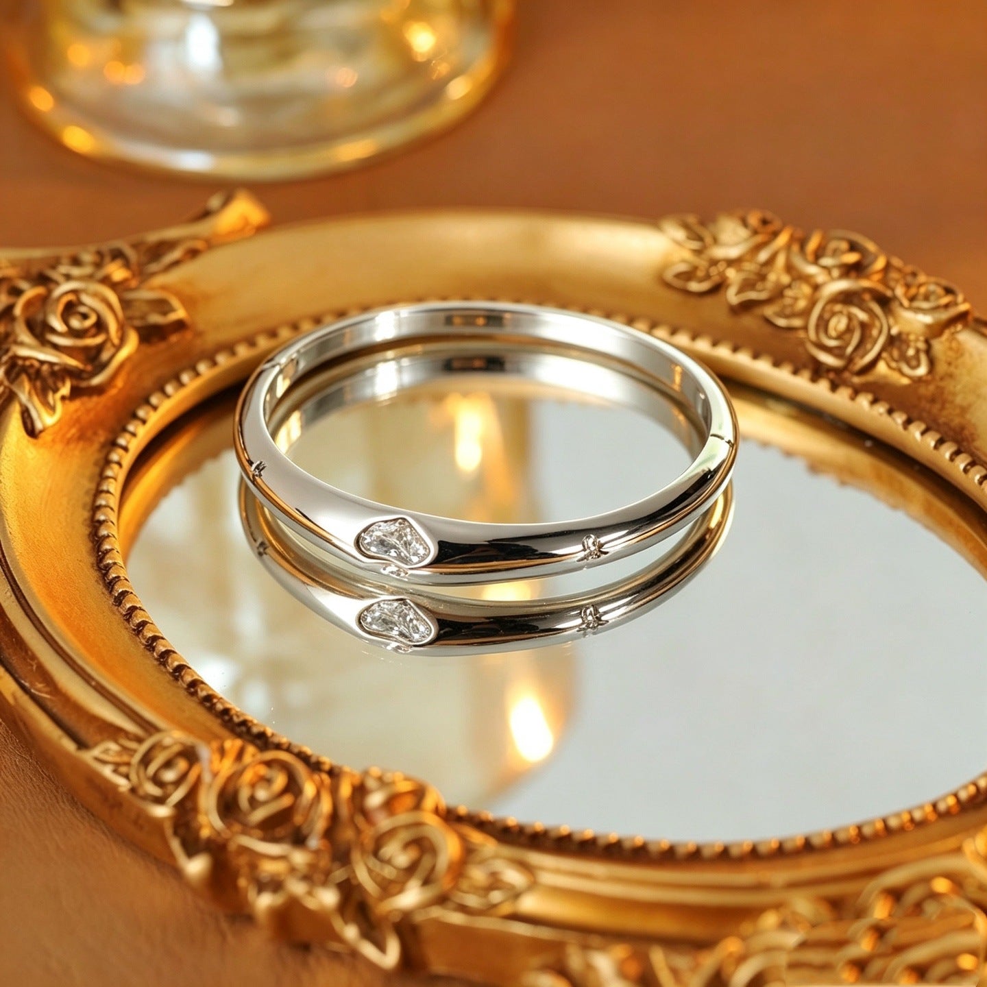 Celestial Orbit Rotating Bangle|18K Gold Plated