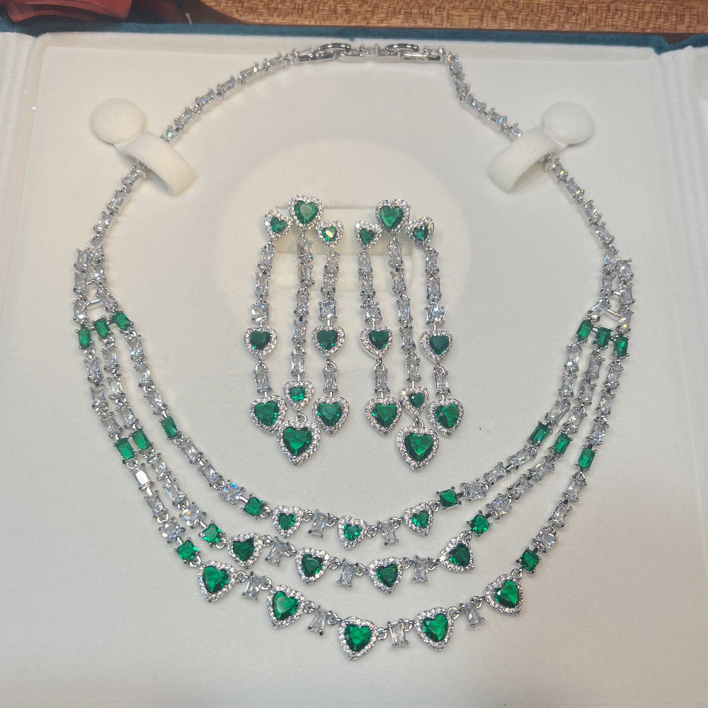 Heart Cascade Statement Parure|Luxury Gala Jewelry Set