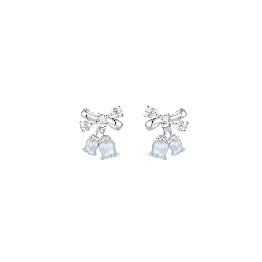 925 Sterling Silver Lily of the Valley Necklace & Earrings Set
