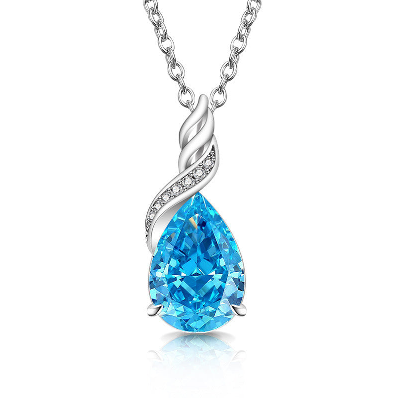 Celestial Swirl Teardrop Necklace