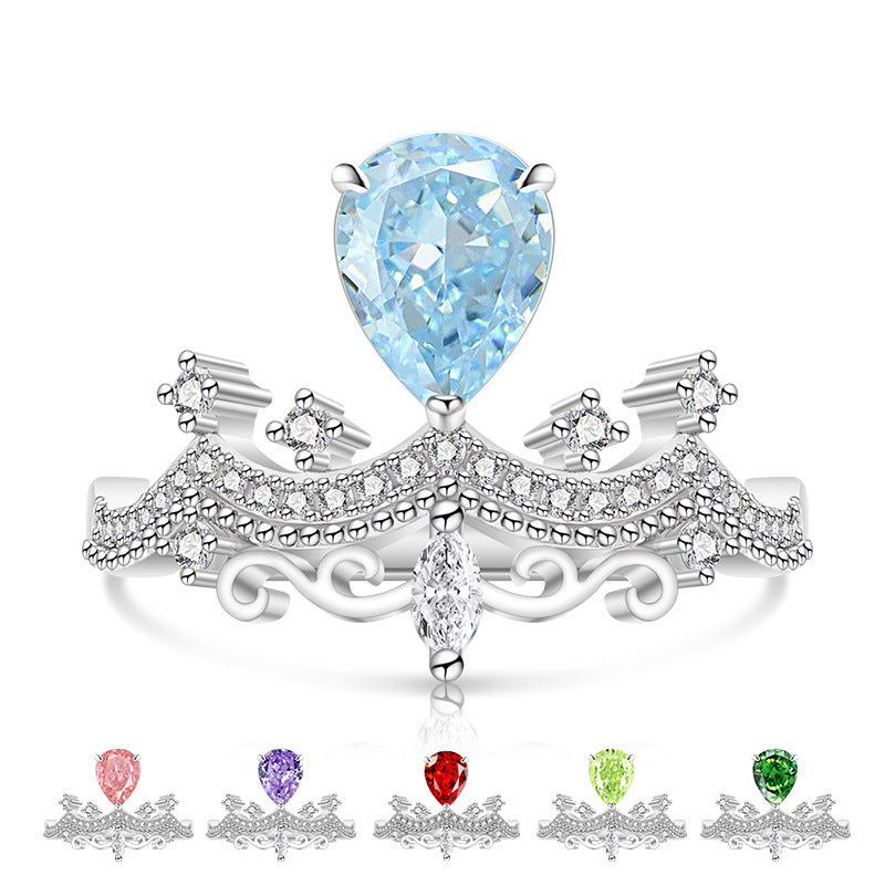 Enchanted Tiara Ring | Royal Pear-Cut Crown Ring