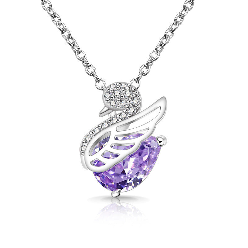 Swan Lake Teardrop Pendant Necklace