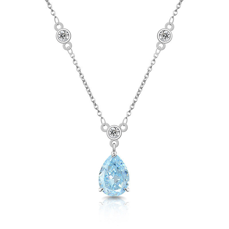 Teardrop Necklace with Sparkling 5A Cubic Zirconia