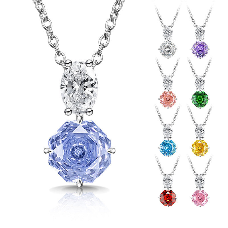 Blooming Rose-Cut Drop Necklace