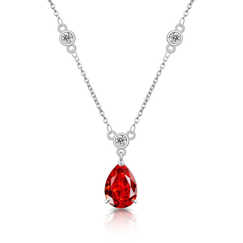 Teardrop Necklace with Sparkling 5A Cubic Zirconia