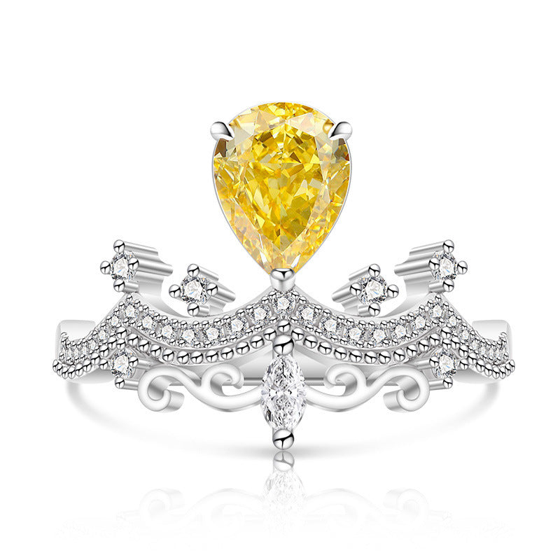 Enchanted Tiara Ring | Royal Pear-Cut Crown Ring