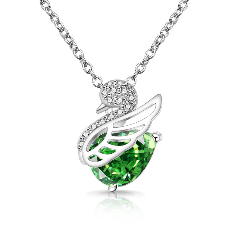 Swan Lake Teardrop Pendant Necklace