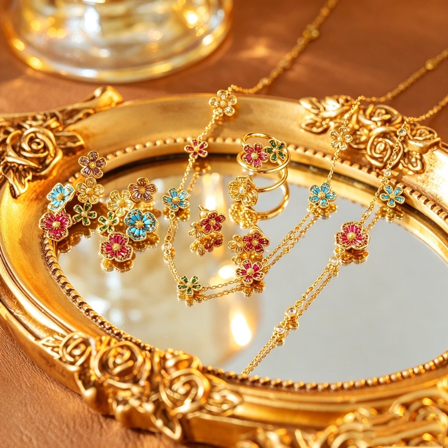 French Garden Reverie Jewelry Set|18K Gold Plated