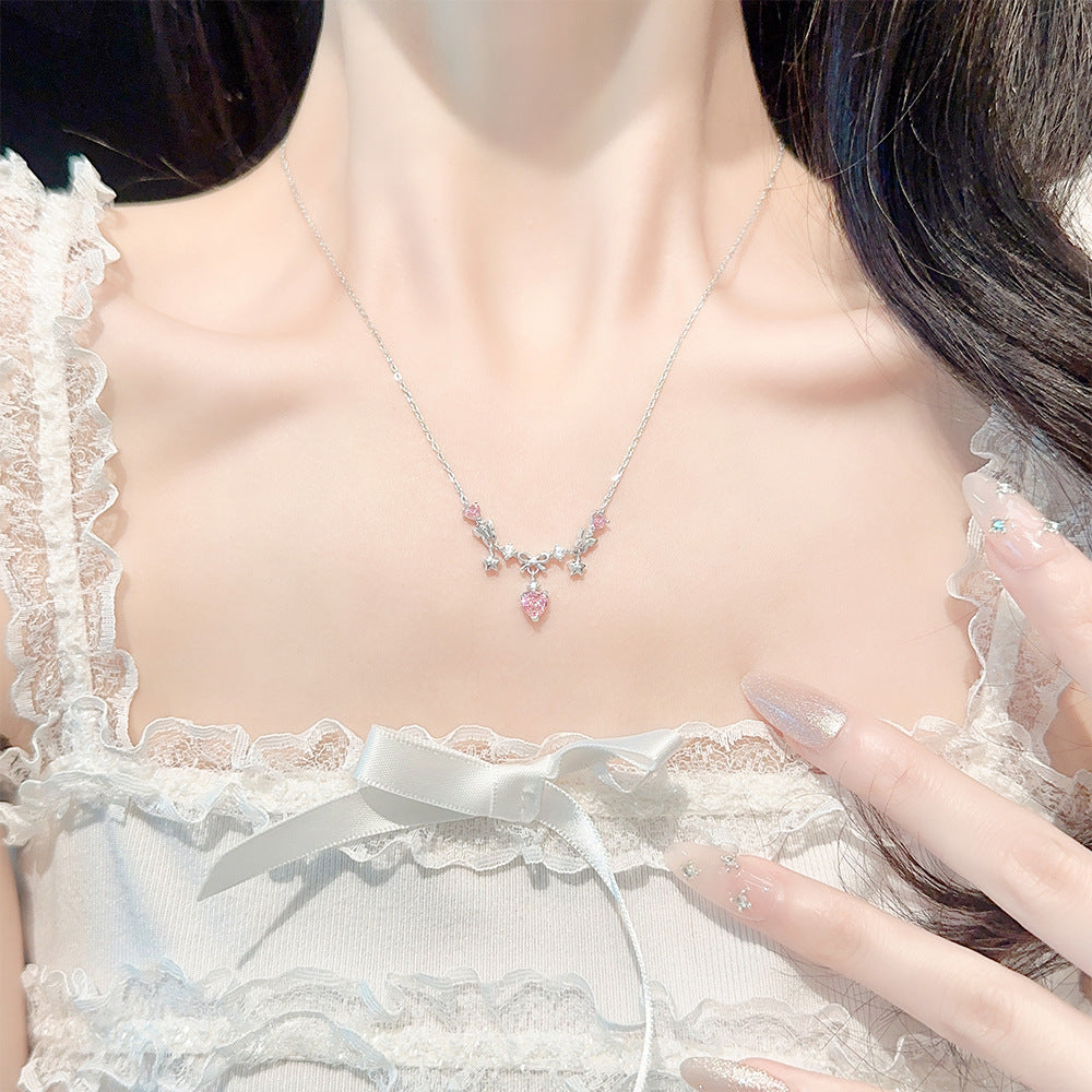 925 Sterling Silver Sweetheart Bow Necklace