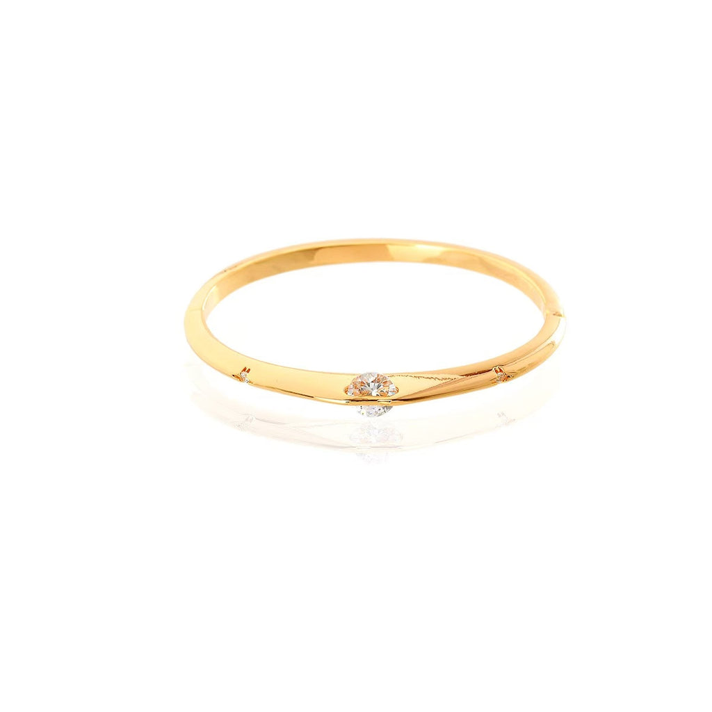 Celestial Orbit Rotating Bangle|18K Gold Plated