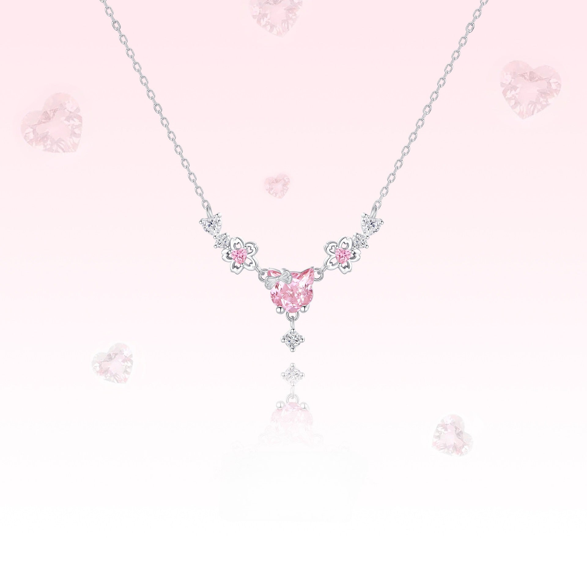 925 Sterling Silver Cherry Blossom Kitten Designer Jewelry Set