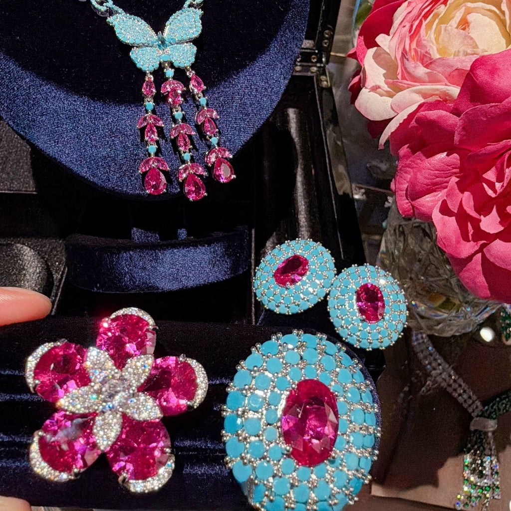 Art Nouveau Era Butterfly Tassel Statement Jewelry