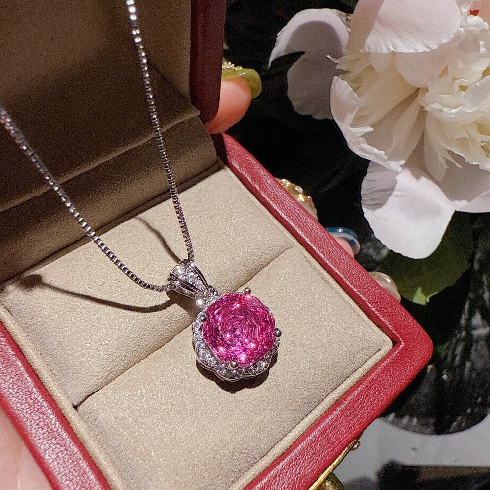 Romantic Raspberry Pink Rose Jewelry Set