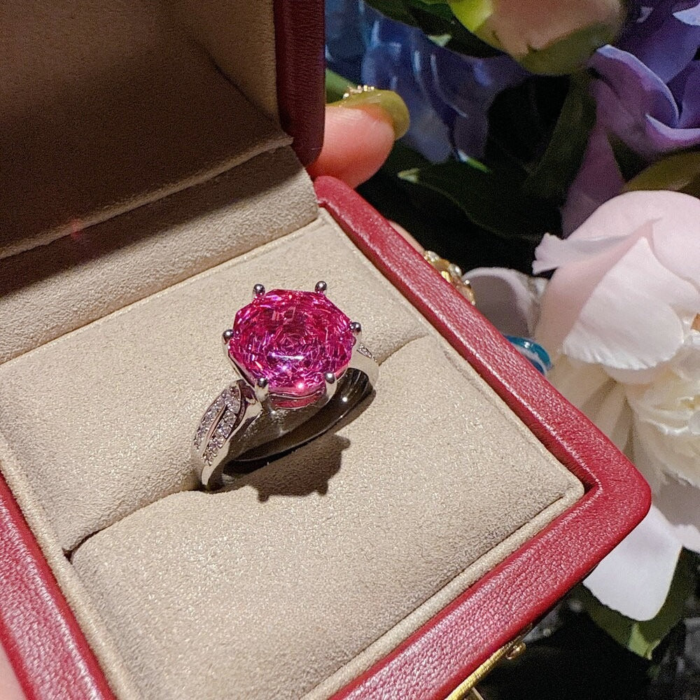 Romantic Raspberry Pink Rose Jewelry Set