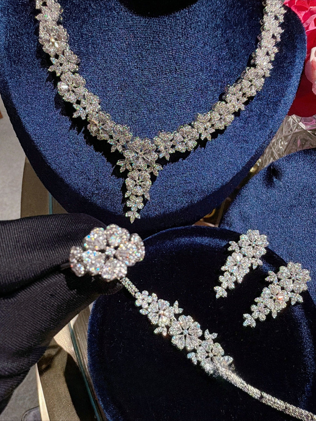 Bridal Marquise Floral Statement Jewelry Set