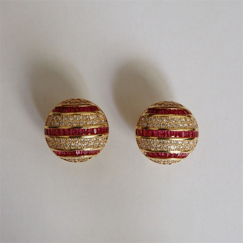 Byzantine Heart Pendant Striped Earrings Suite