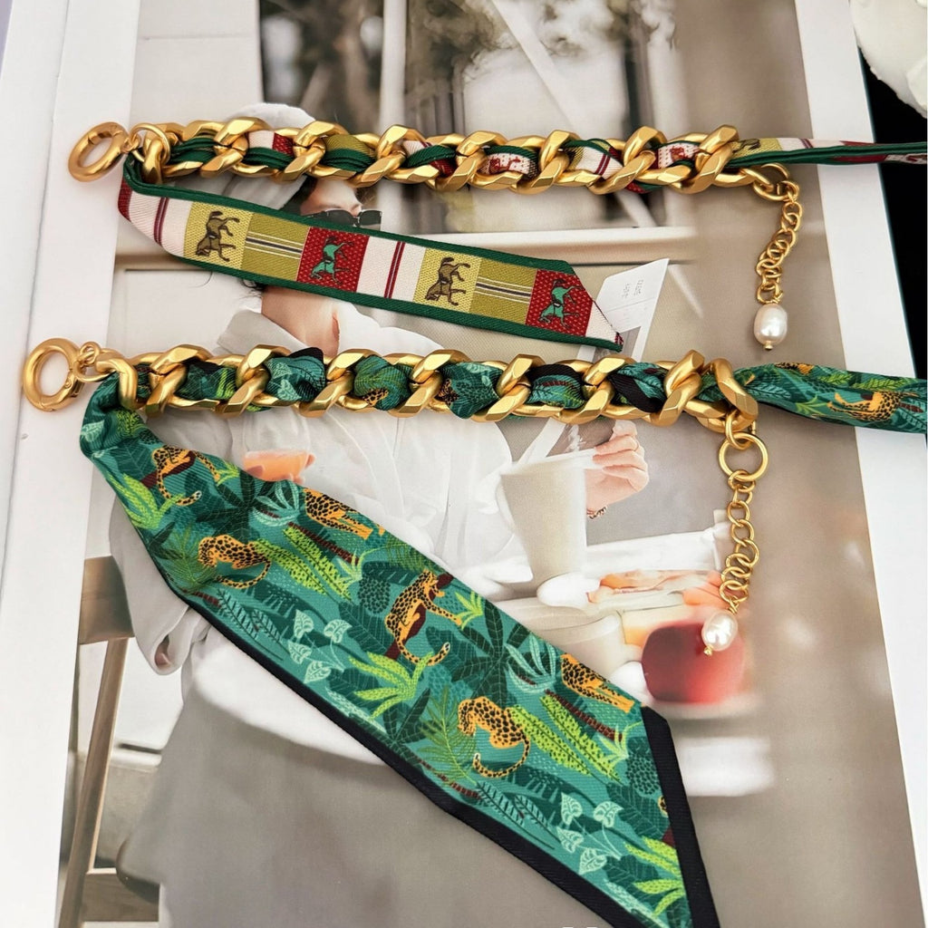 Parisian Scarf-Wrapped 24K Gold Plated Bracelet