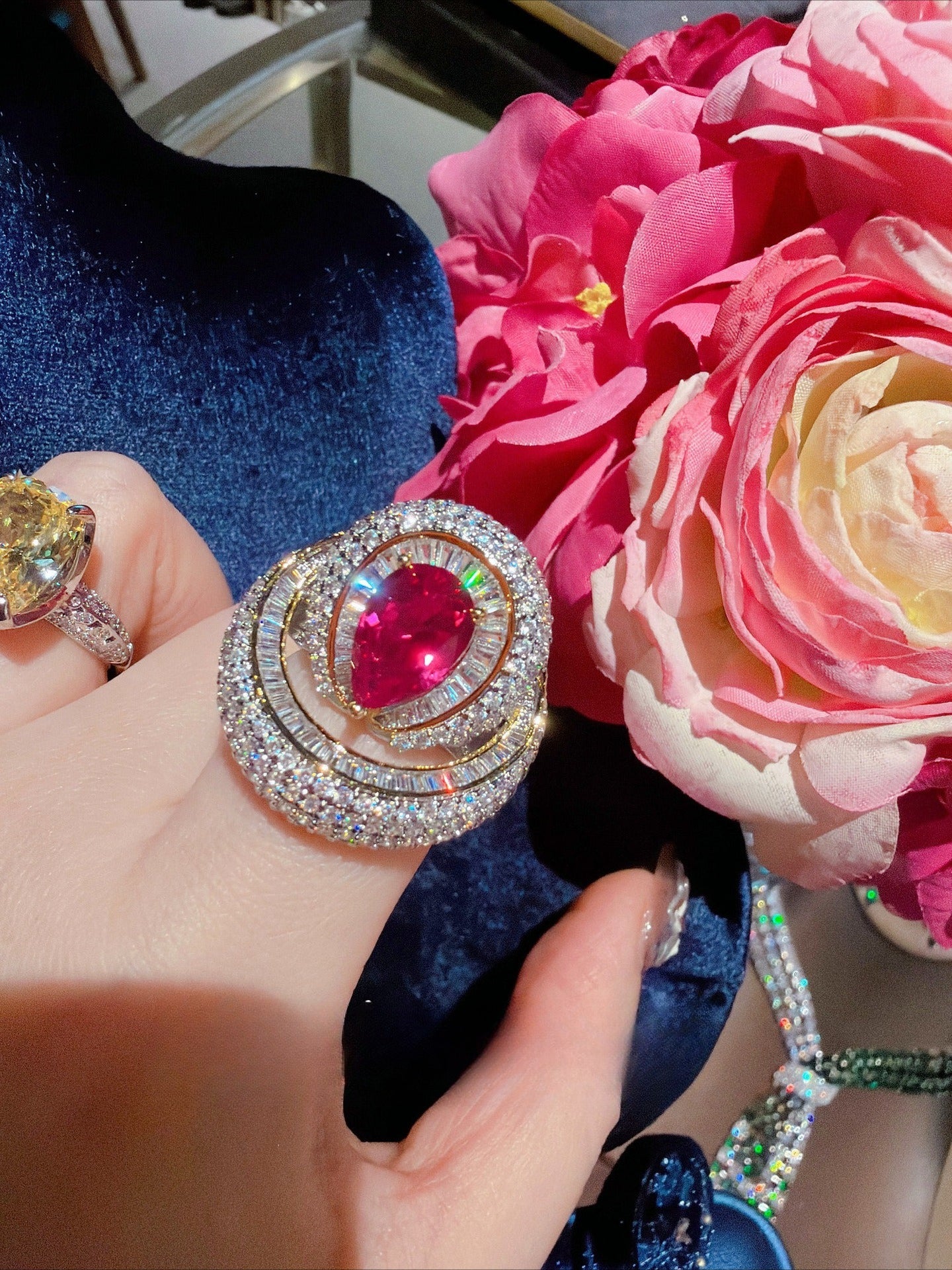 Josephine Scarlet Teardrop Ring