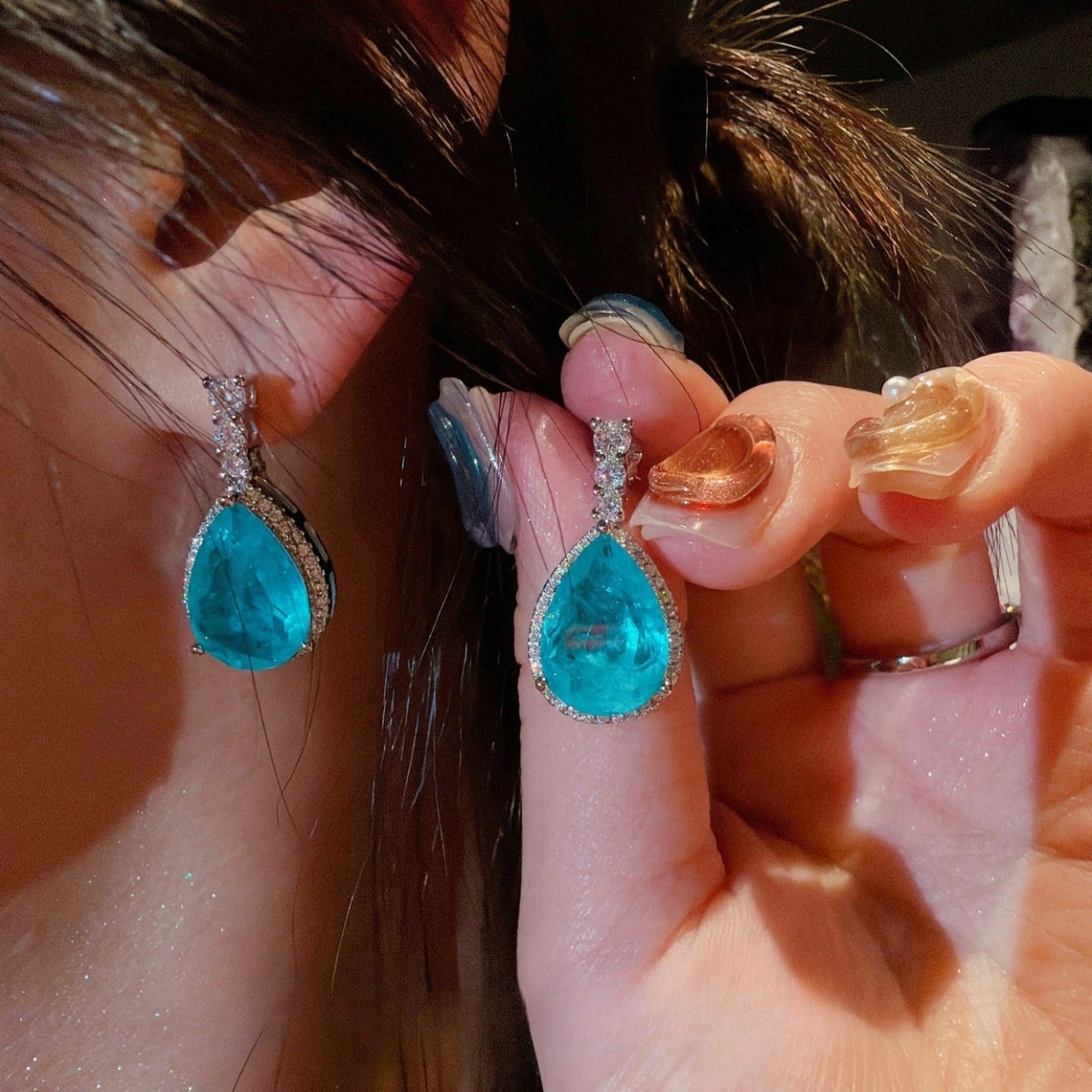 The Paraíba Teardrop Royalty Jewelry Set