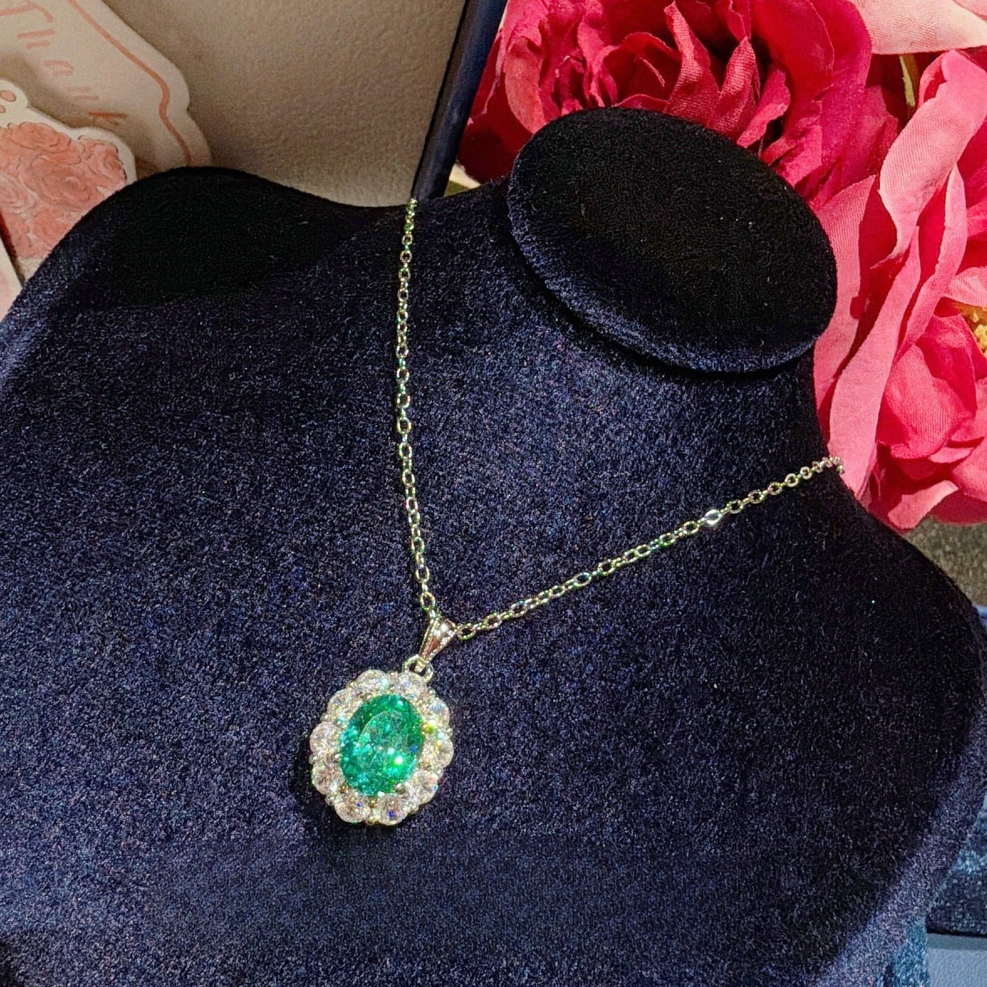 Aqua Bloom Sunflower Necklace Earrings & Ring