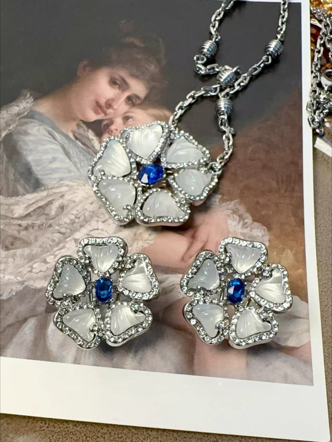 Belle Époque Carved Floral Jewelry Set