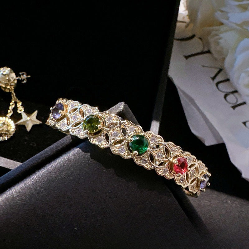 Vintage Royal Hollow Filigree Bangle