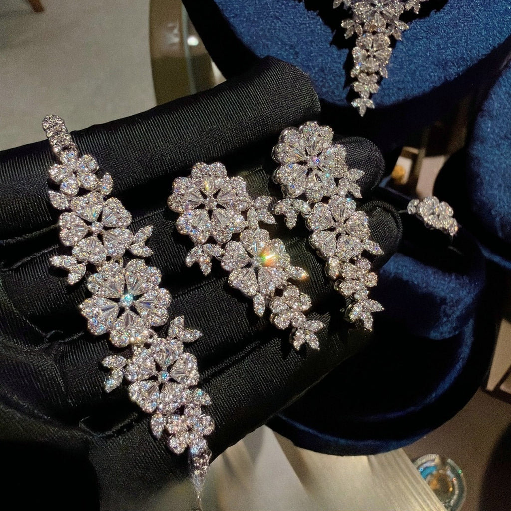 Bridal Marquise Floral Statement Jewelry Set
