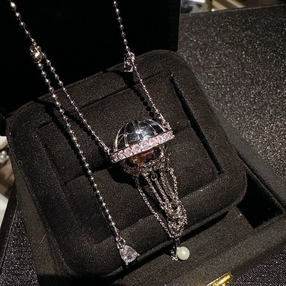 Romantic Italian Hot Air Balloon Heart Necklace Earrings Set