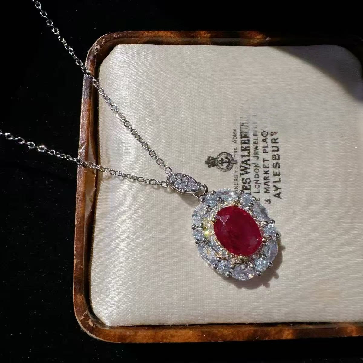Vintage 18K Gold-Plated Ruby-Tone Jewelry Set