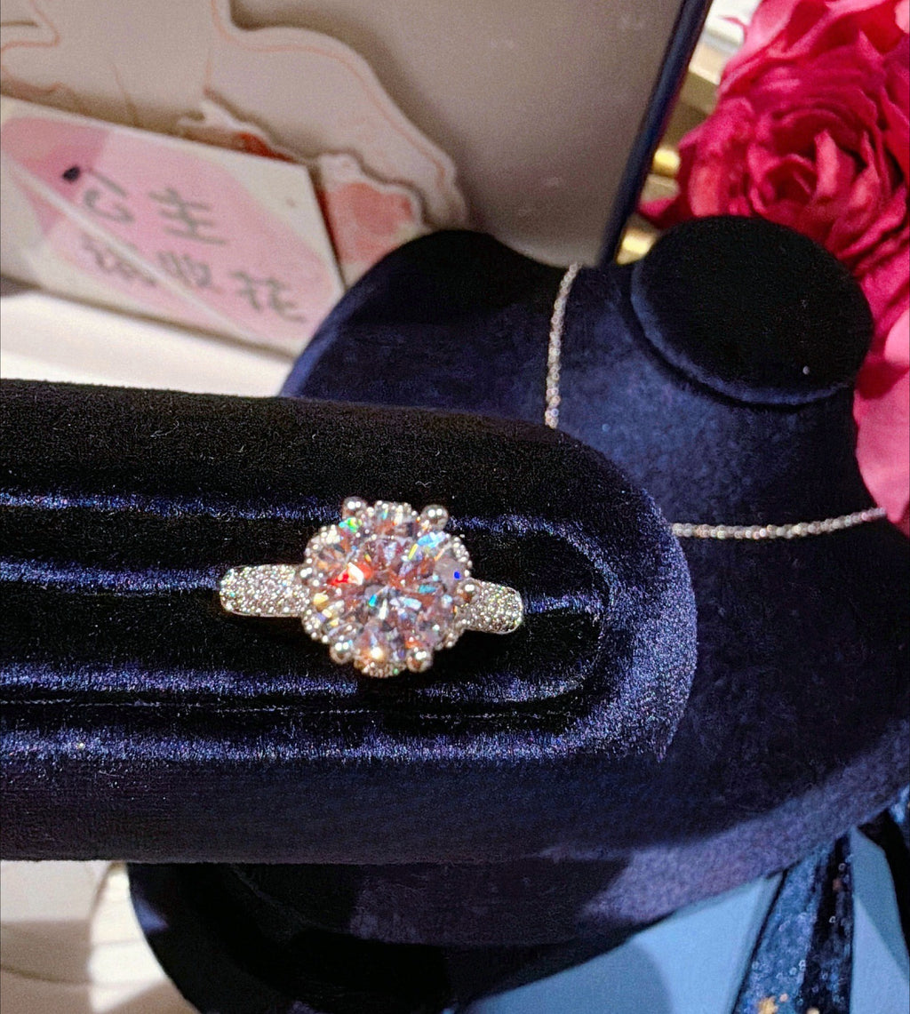 Bridal Bouquet Pendant Set|Premium CZ Necklace Earrings Ring