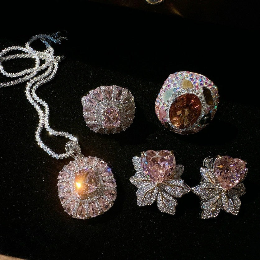 Royal Pink Petal Collection|Heart & Radiant Cut Jewelryxie
