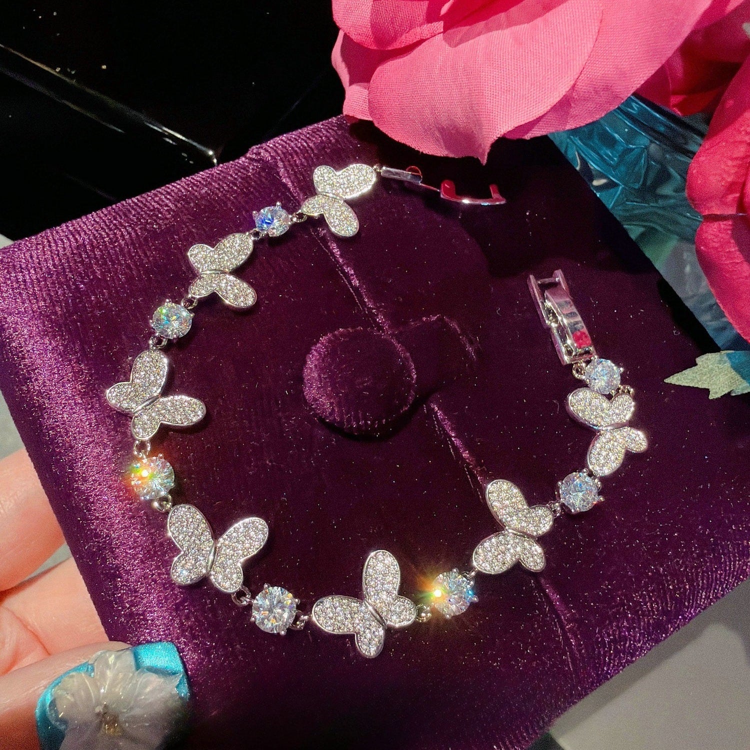 Enchanted Fairy Garden Bracelet|Blossom & Butterfly Charms