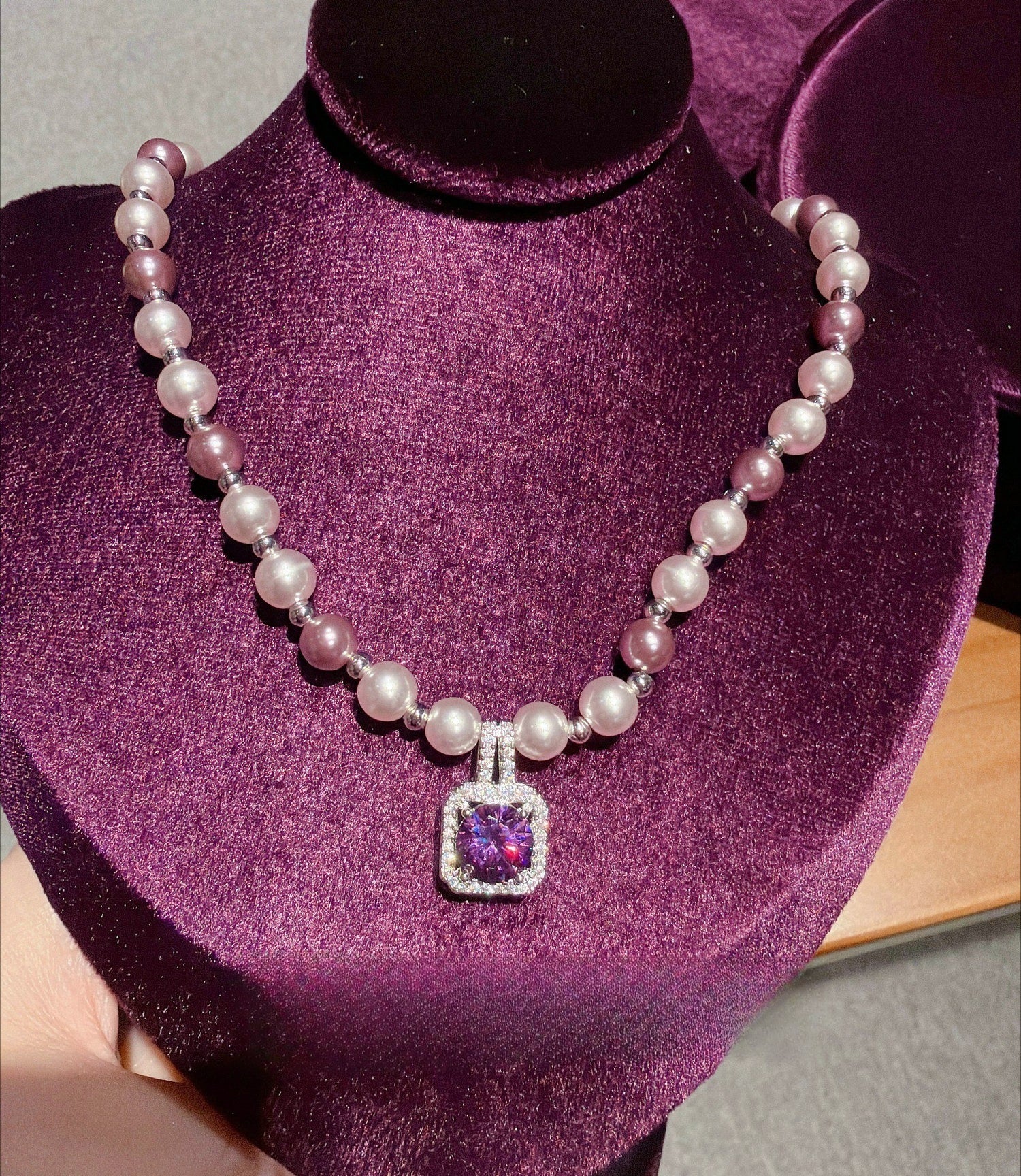 Baroque Romantic Purple 5A CZ Pearl Jewelry Set