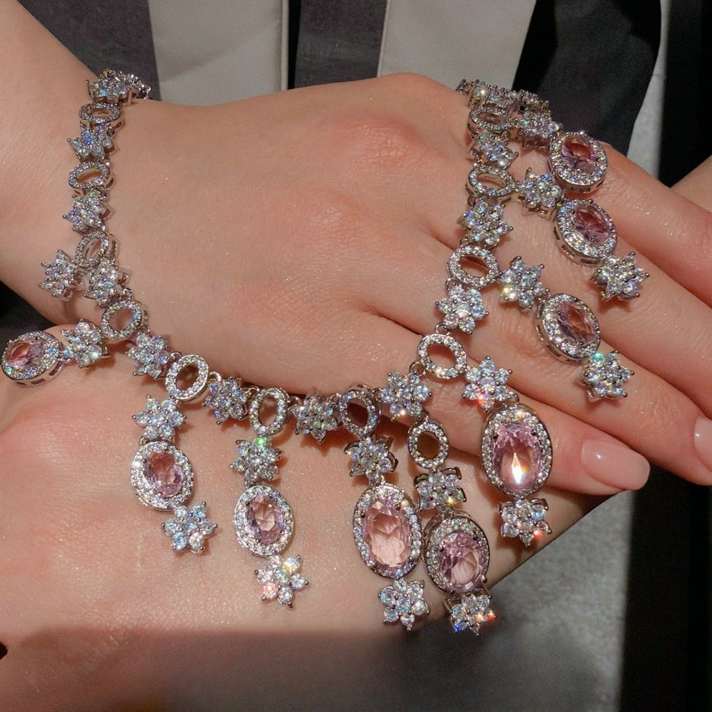 Statement Teardrop Star Necklace & Earrings Set for Weddings Events